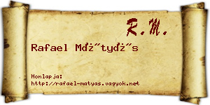 Rafael Mátyás névjegykártya