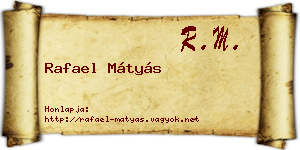 Rafael Mátyás névjegykártya
